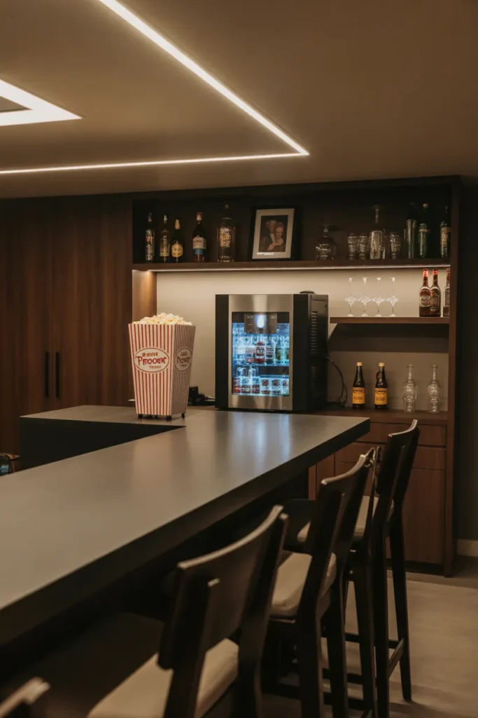 Basement Bar with Theater Vibes
