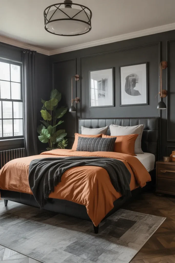 Charcoal & Burnt Orange