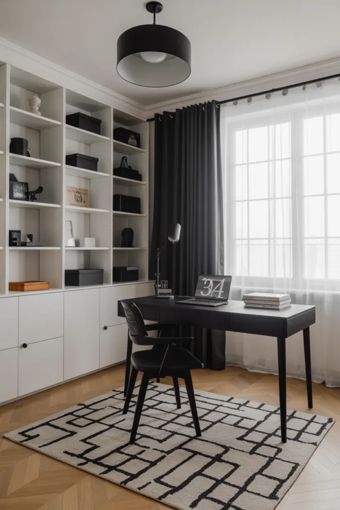 Chic Black & White Office