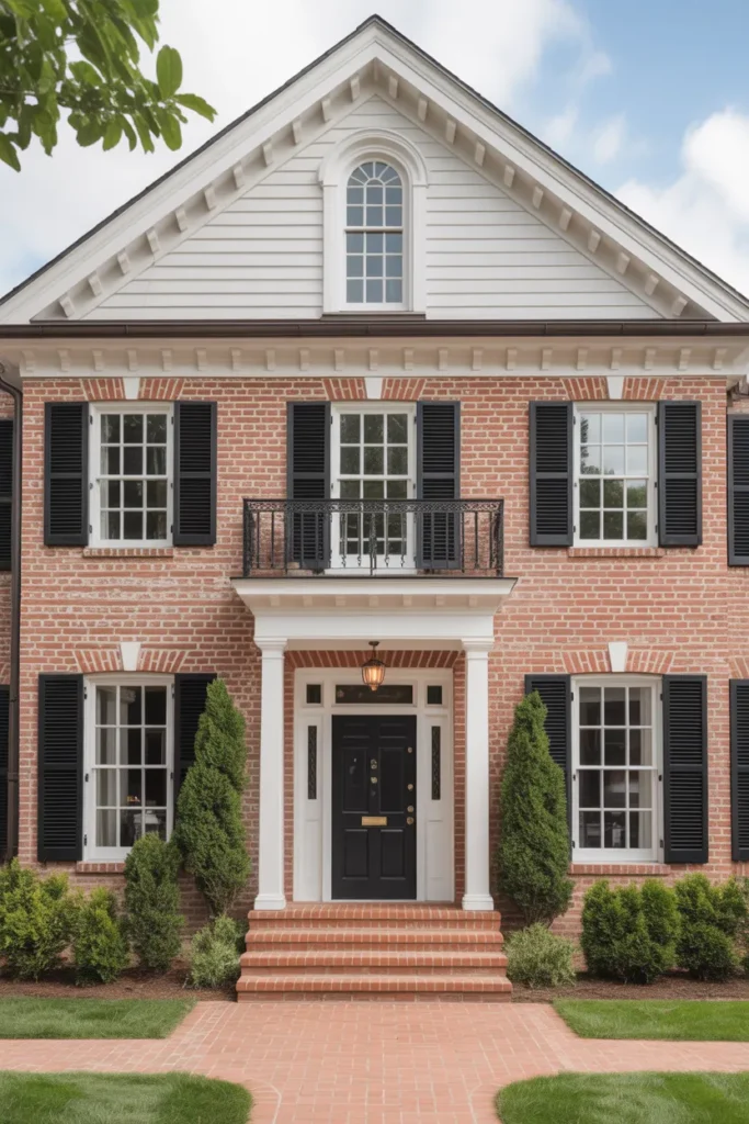 Classic Red Brick with White Trim