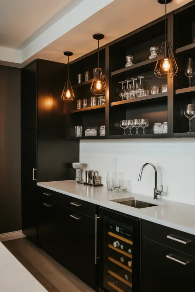 Contemporary Black-and-White Bar