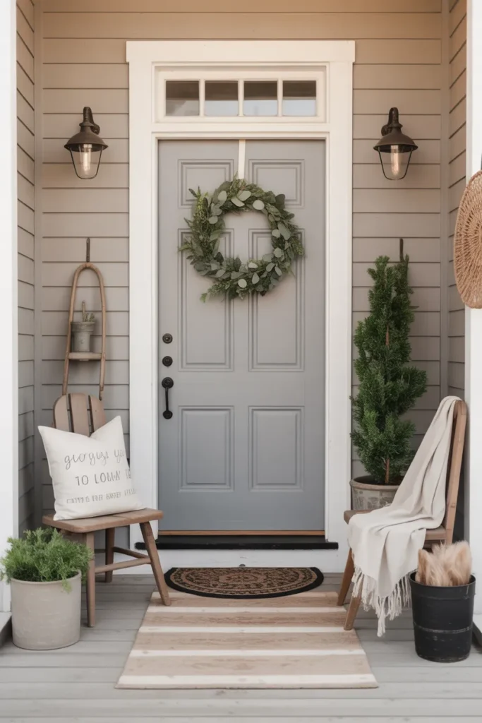  Cozy Front Porch with Layered Rugs