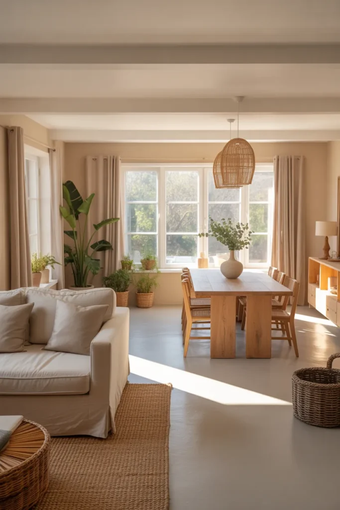 Cozy Open Concept with Neutral Tones