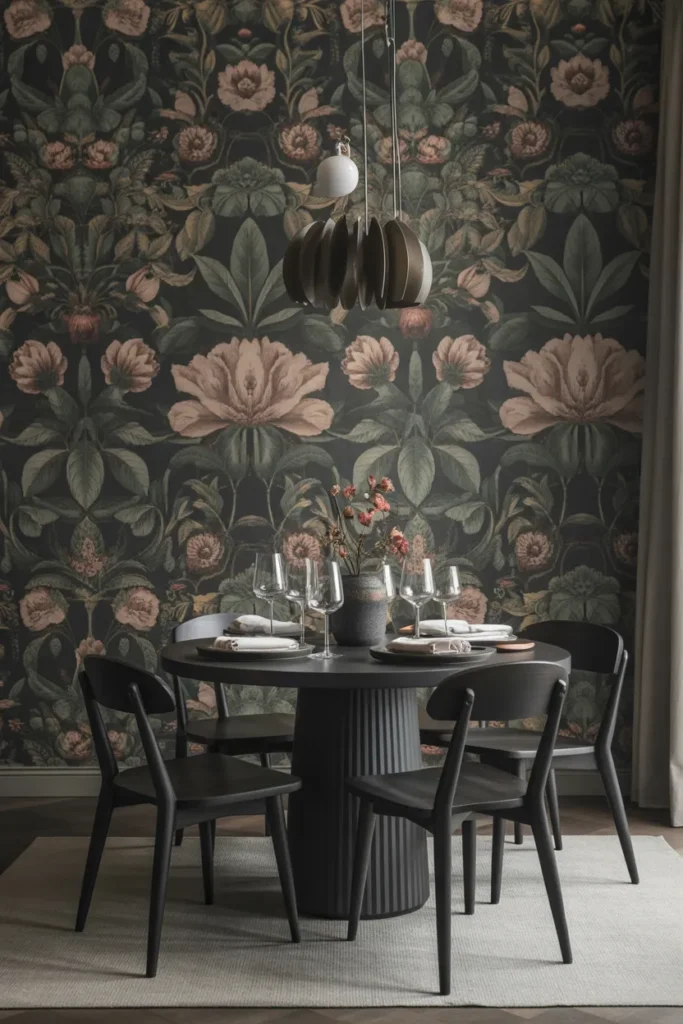 Dark Botanical Wallpaper for Drama