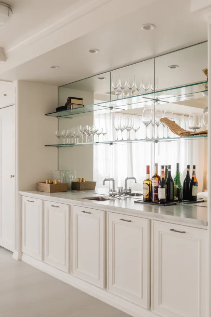 Elegant White Basement Bar
