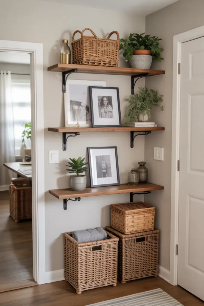 Entryway with Floating Shelves