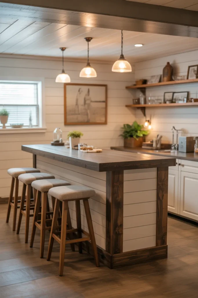 Farmhouse-Style Basement Bar