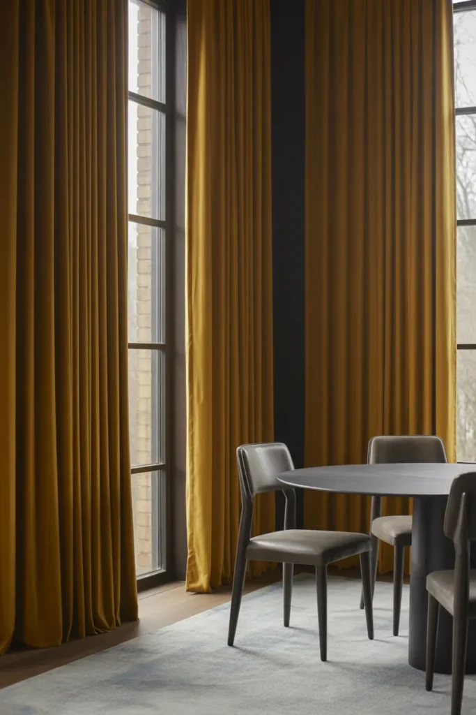 Floor-to-Ceiling Drapes in Rich Fabrics