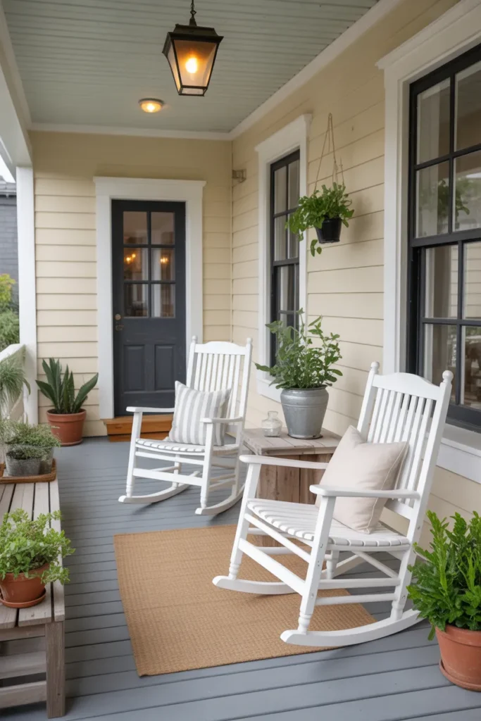 Front Porch with Rocking Chairs