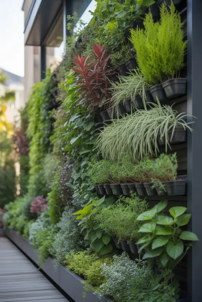 Green Walls with Vertical Gardens