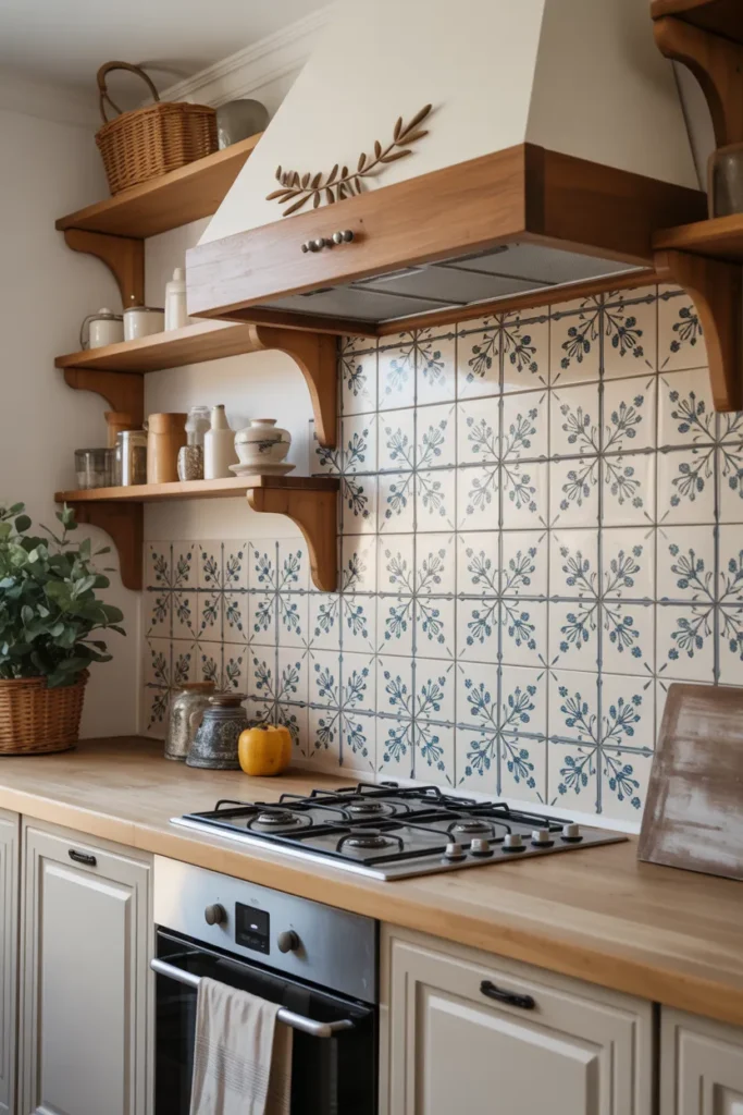 Hand-Painted Tile Backsplash