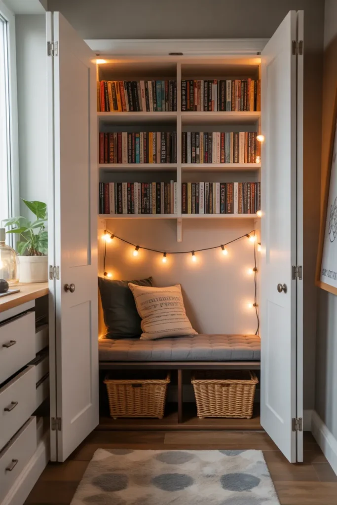  Hidden Closet Reading Nook