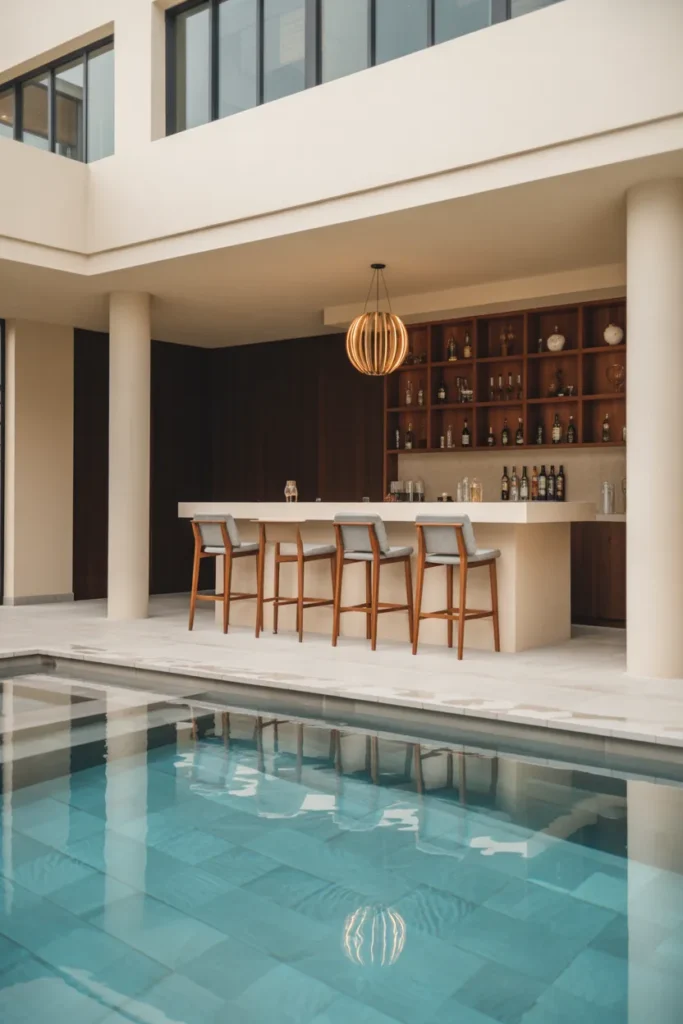  Indoor Pool with Built-In Bar