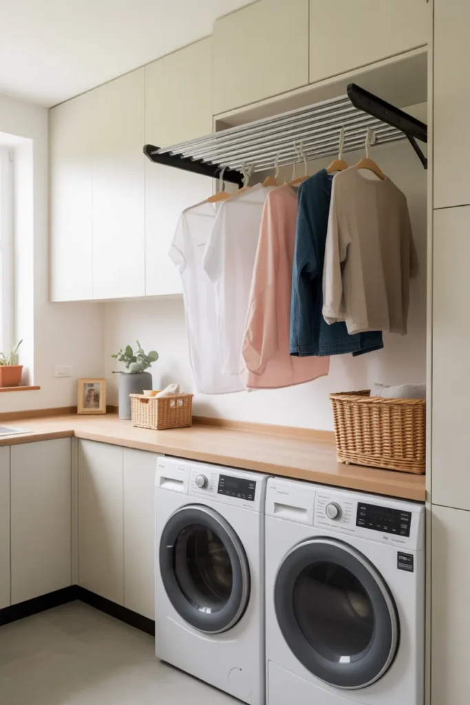  Laundry Room with Built-In Drying Rack
