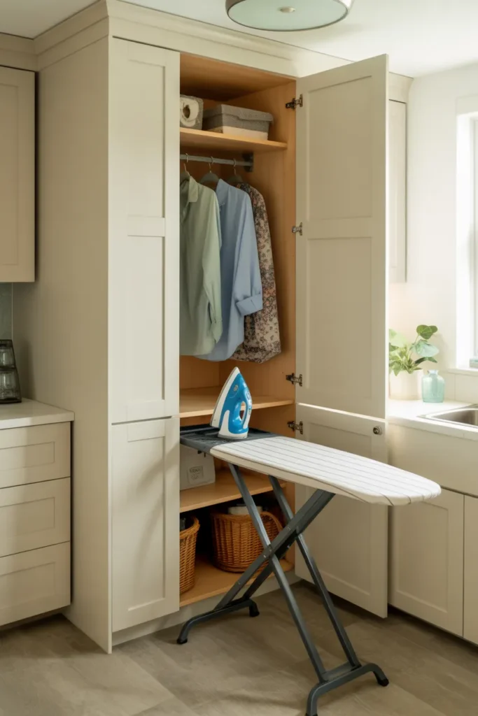  Laundry Room with Built-In Ironing Station