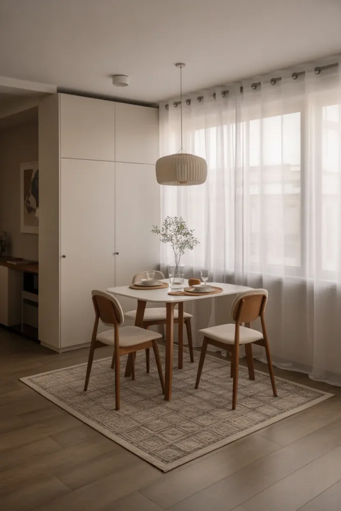 Layer Rugs Under the Table