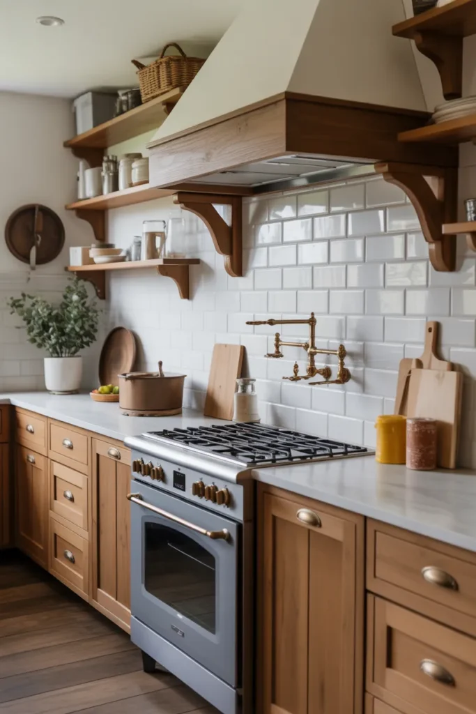 Marble Backsplash with Rustic Accents