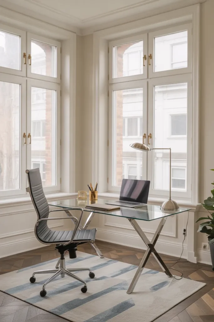 Modern Glass Desk Setup