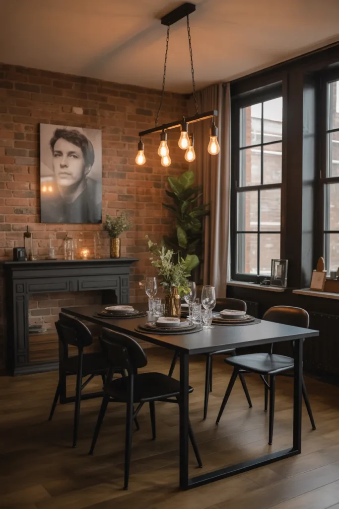 Moody Dining with Industrial Touches