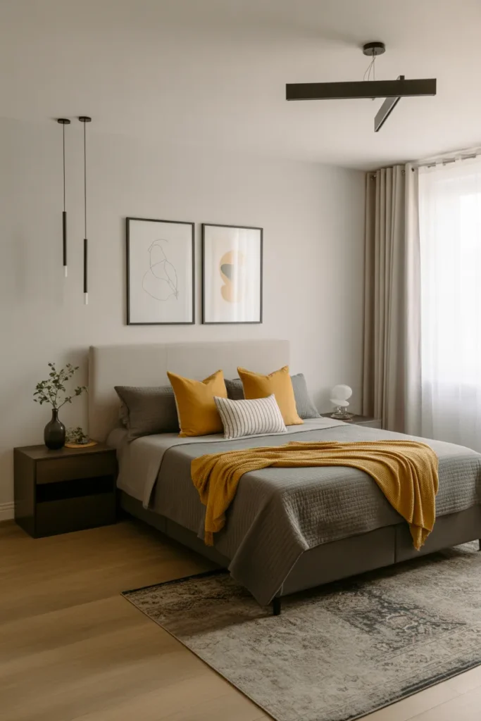 Mustard Yellow & Gray