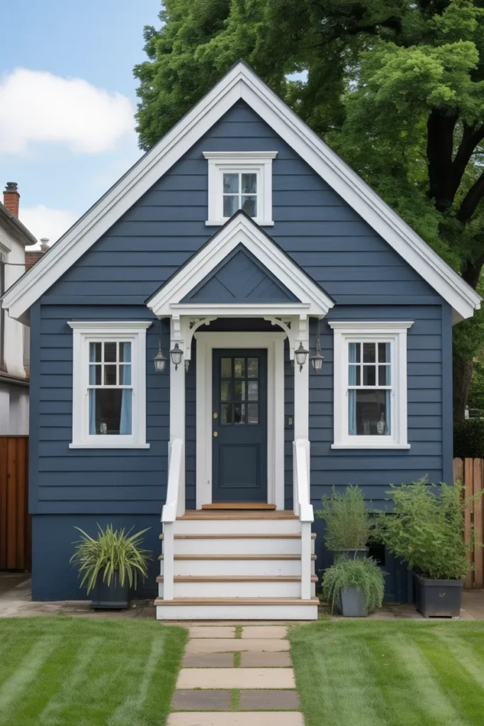 Navy Blue with Crisp White Trim