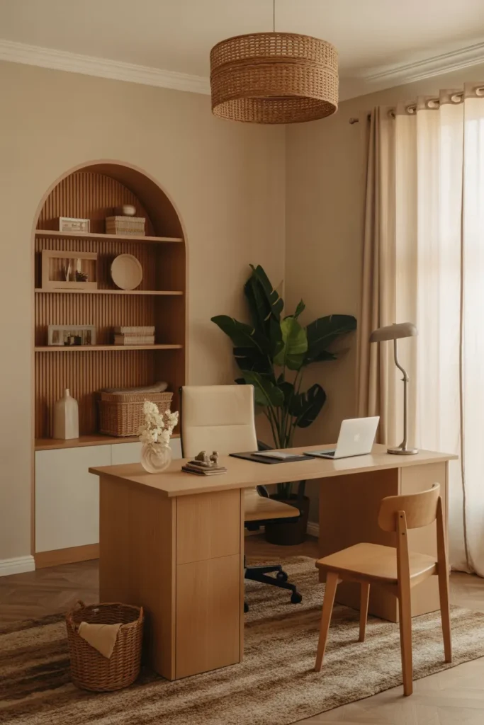 Neutral Earth-Tone Workspace