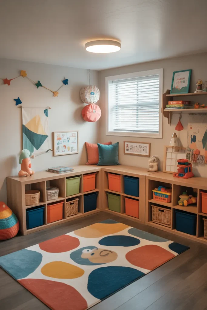 Playroom-Inspired Basement for Kids