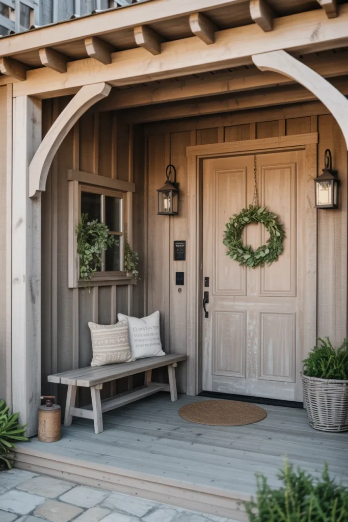 Rustic Entry with Wooden Accents