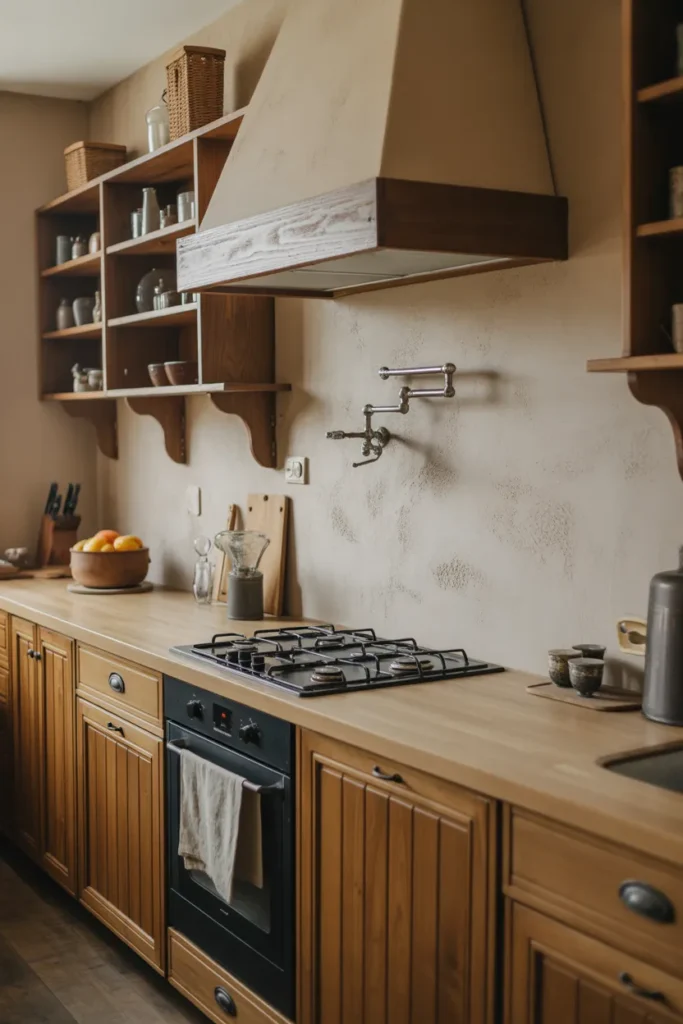Rustic Plaster Backsplash