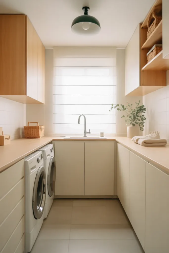 Scandinavian Laundry Room with Minimalist Style
