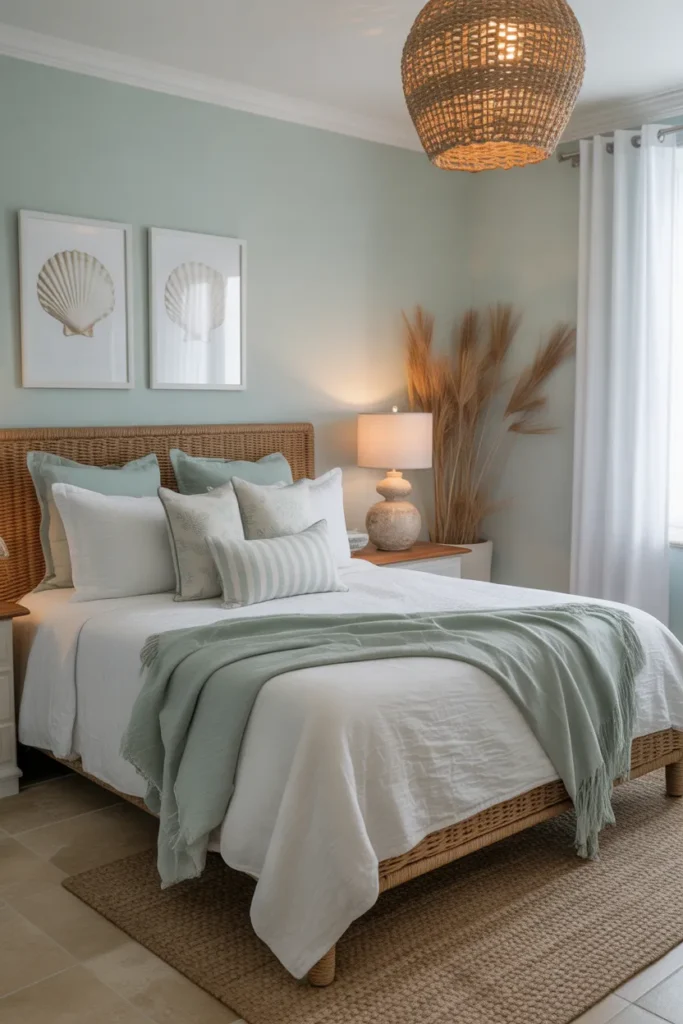 Seafoam Green & White