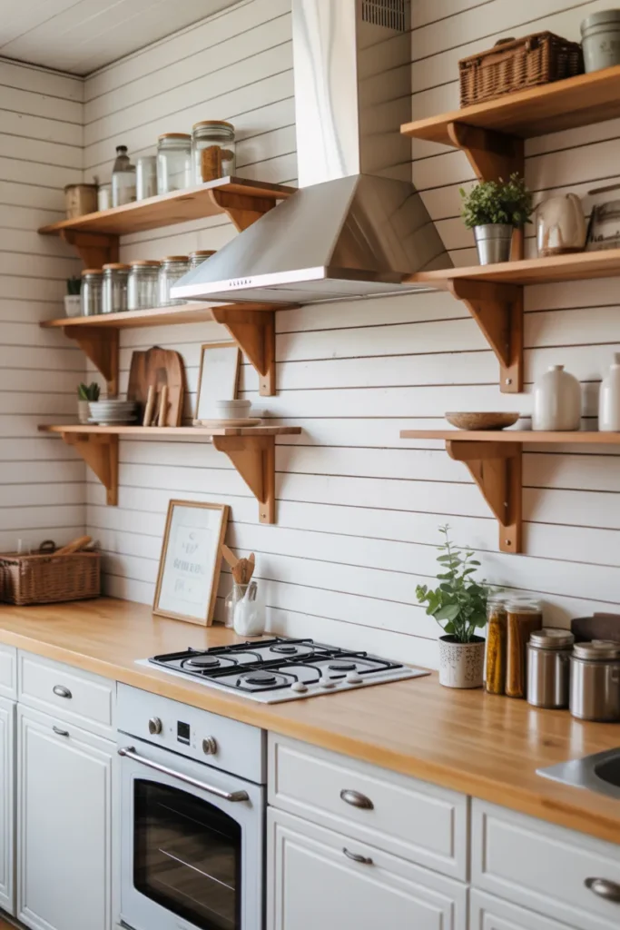 Shiplap Wood Backsplash