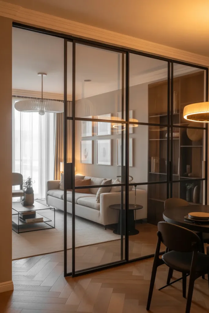 Sleek Glass Divider for Subtle Separation