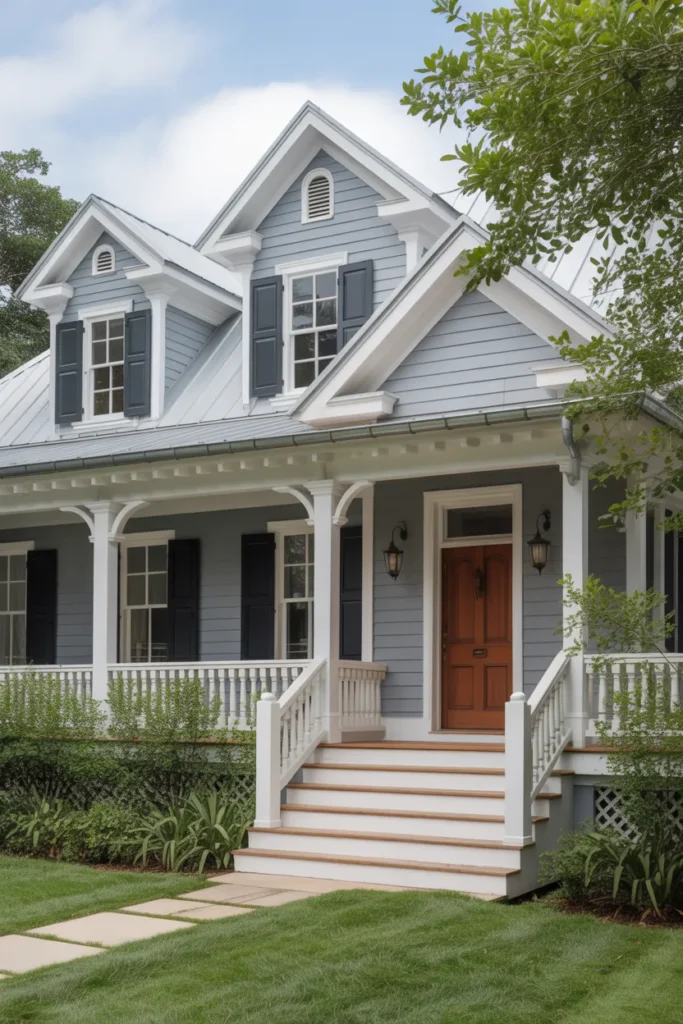 Soft Gray with Bright White Details