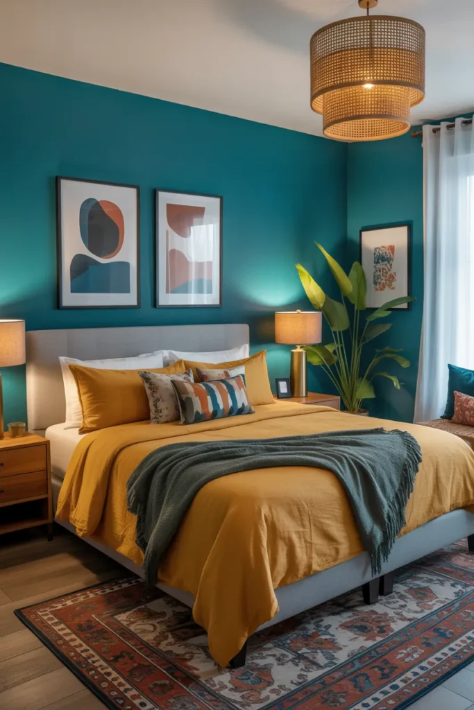 Teal & Mustard Yellow