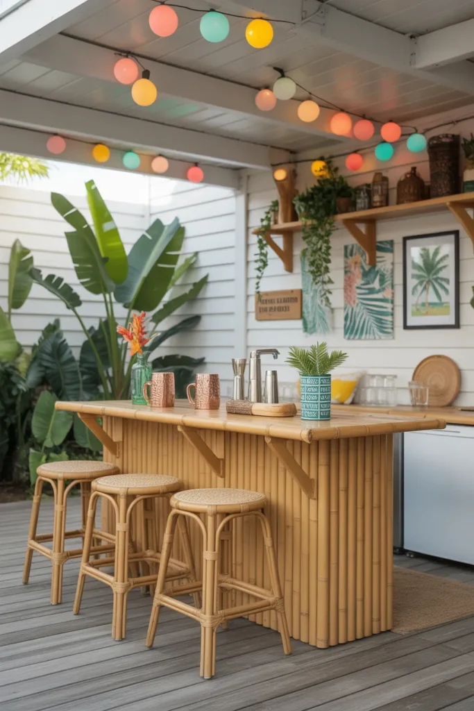 Tropical Tiki Basement Bar