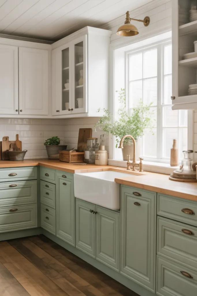 Two-Tone Farmhouse Cabinets