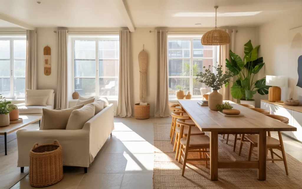 seamlessly connect living room dining room