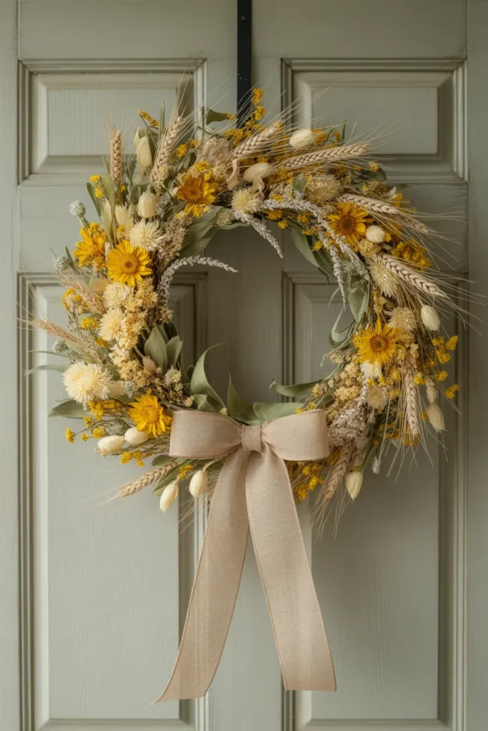Rustic Floral Wreath with Wildflowers