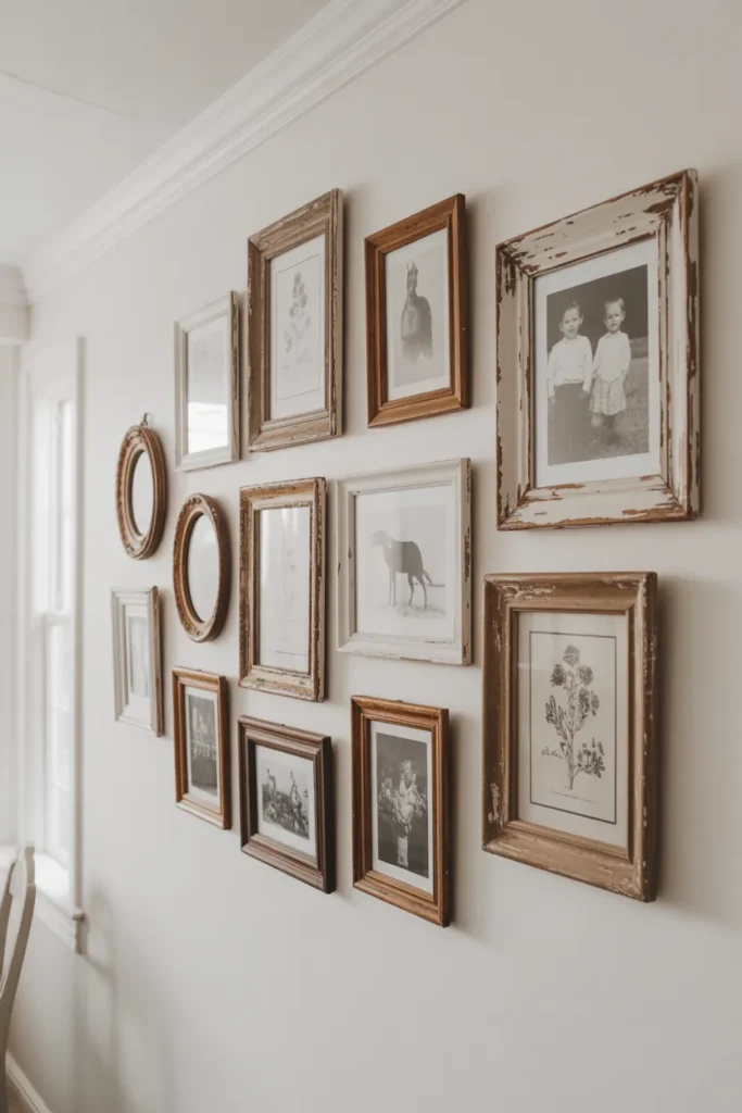 Farmhouse Dining with a Gallery Wall