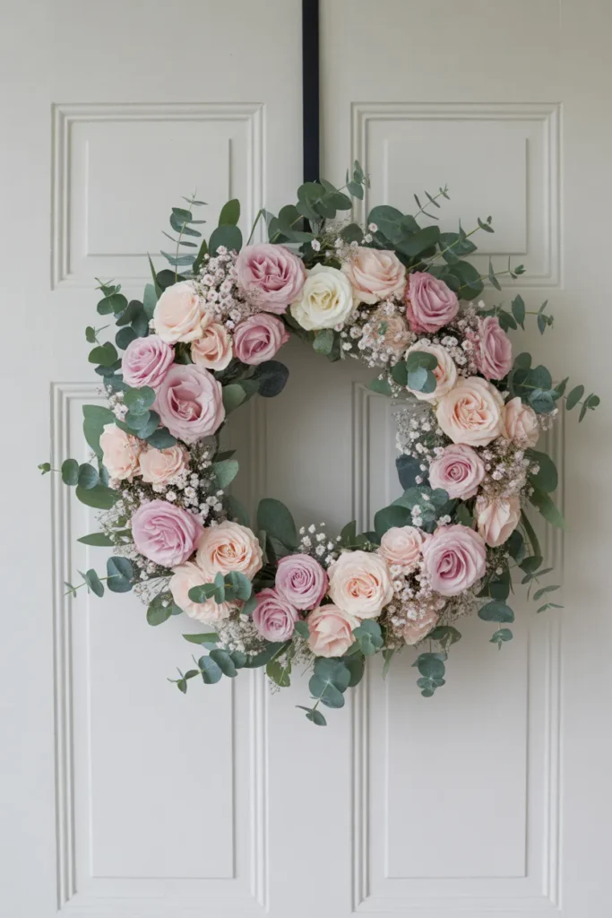 Pink Rose Garden Wreath