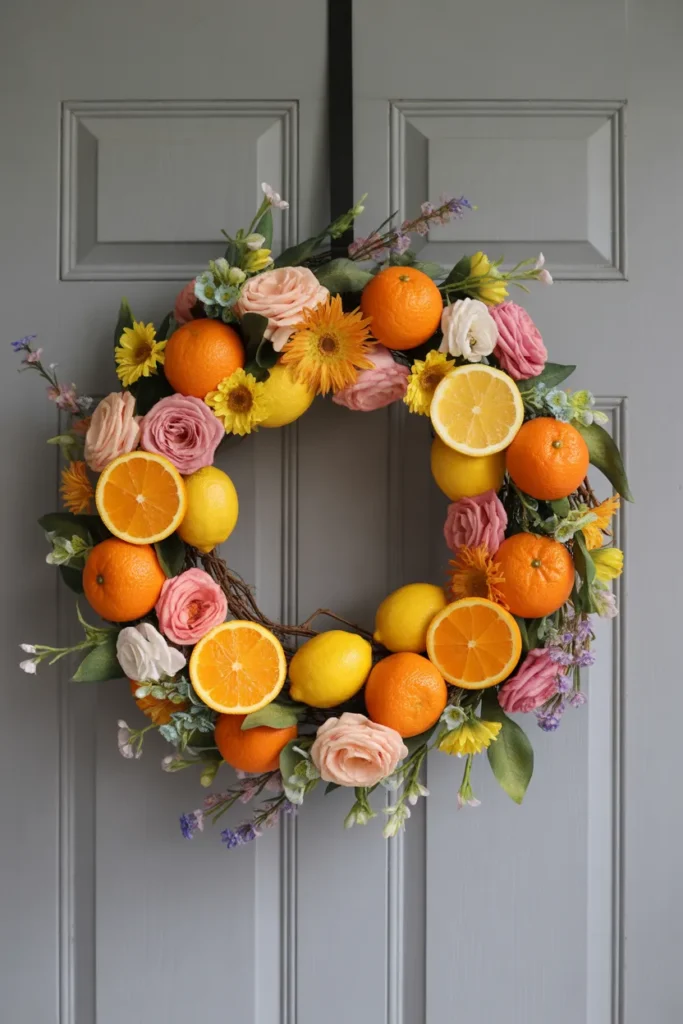 Citrus and Floral Mix Wreath