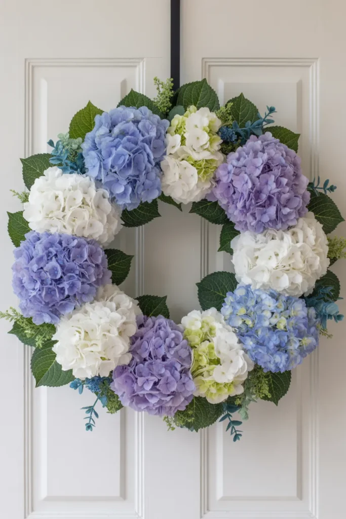 Hydrangea and Greenery Wreath