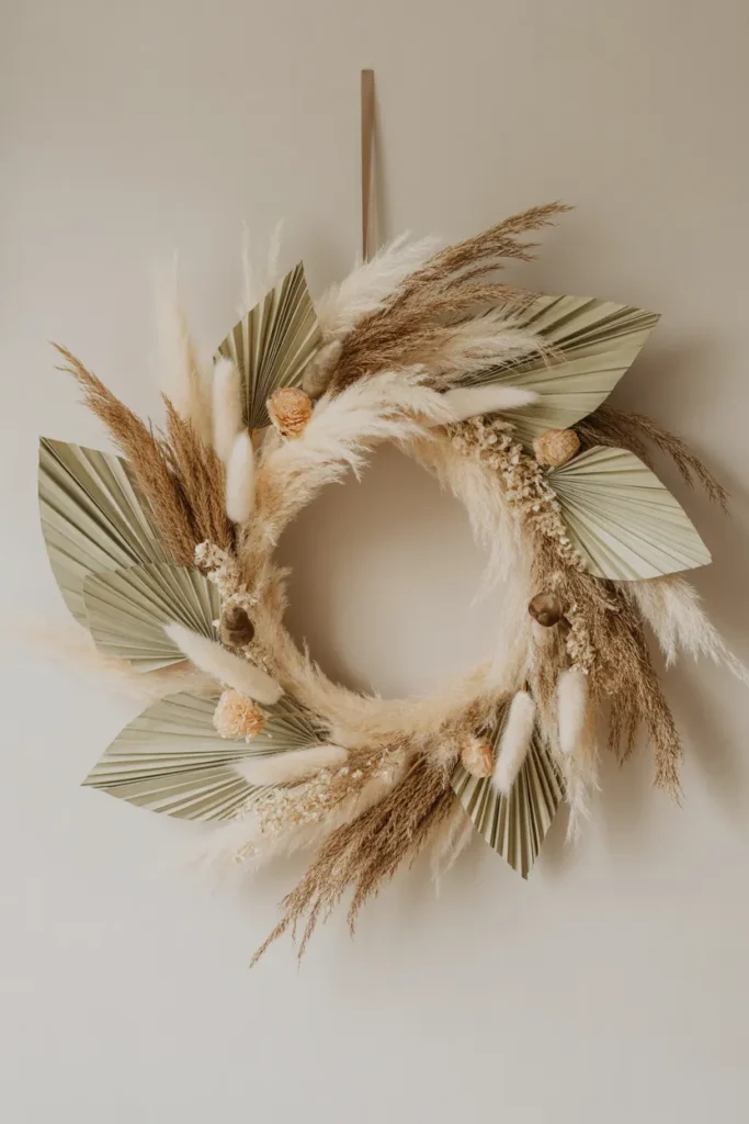 Boho Pampas Grass Wreath