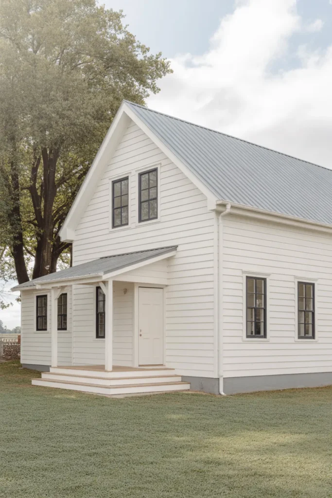 All-White Farmhouse with Modern Touches
