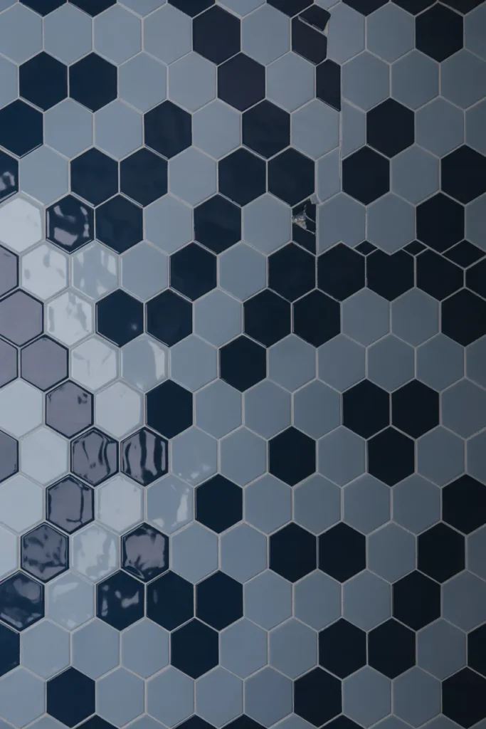Blue Hexagon Tiles for a Playful Touch