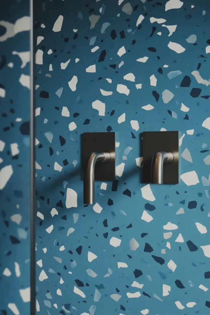  Blue Terrazzo Floor with Modern Flair