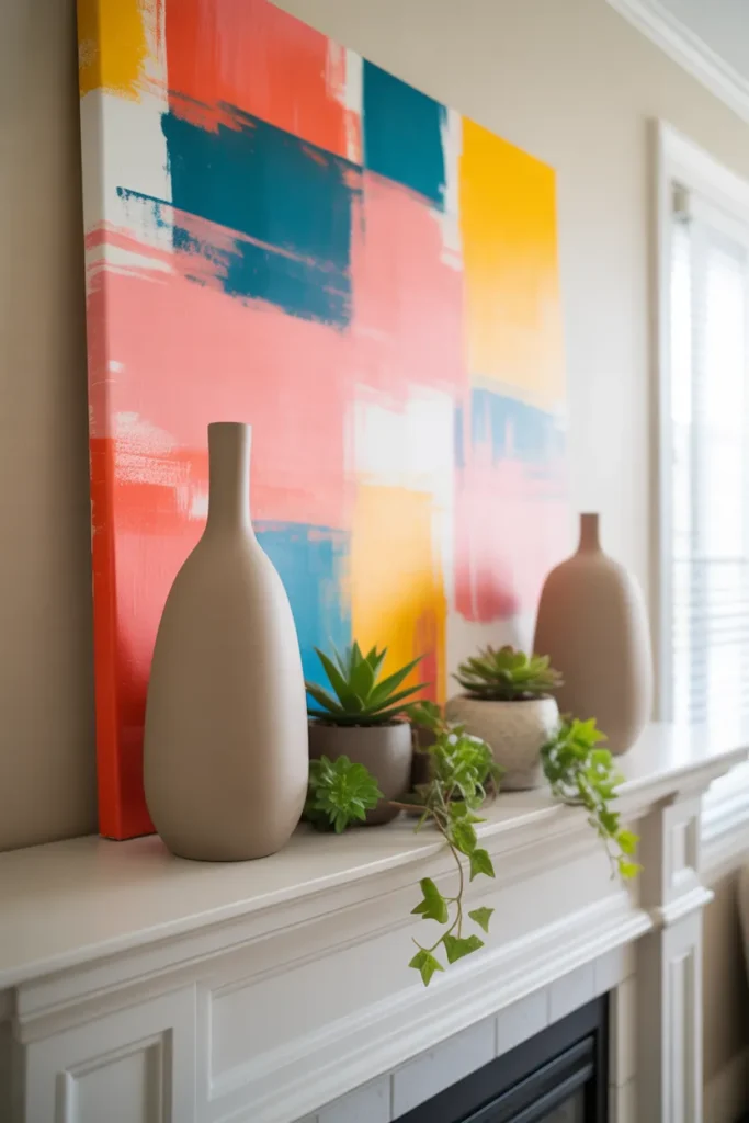  Bold Artwork Mantel with Summer Energy