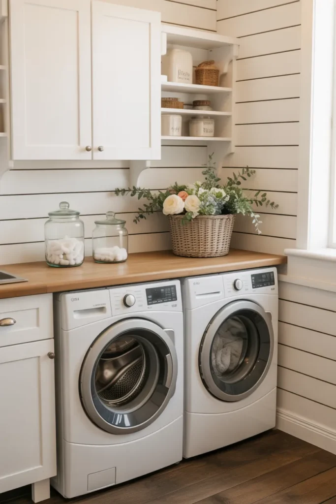 Butcher Block Countertop Over Machines