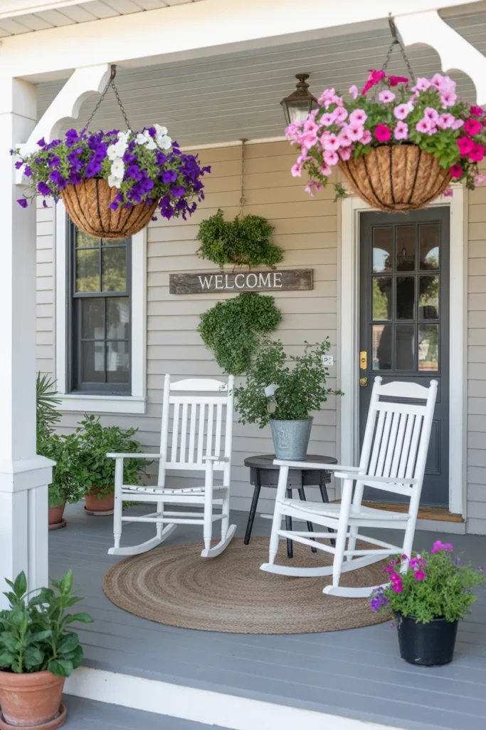 Charming Hanging Petunia Baskets